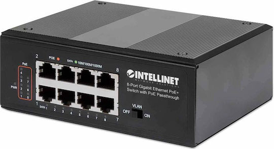 Intellinet IPS-08G-95W Unmanaged L2 PoE+ Switch με 8 Θύρες Gigabit (1Gbps) Ethernet