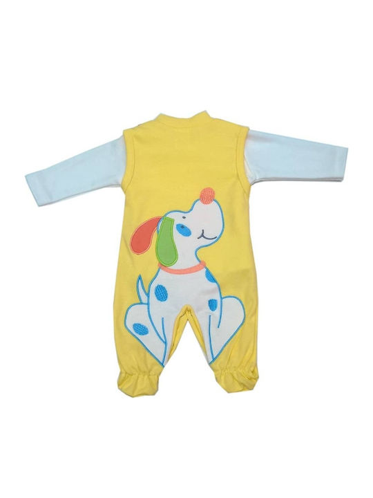 Beboulino Baby Bodysuit Set Long-Sleeved with Accessories Yellow
