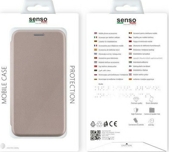 Senso Oval Stand Book Δερματίνης Χρυσό (Galaxy A50)