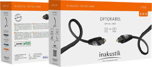 Inakustik Optical Audio Cable TOS male - TOS male Μαύρο 0.75m (00312107)