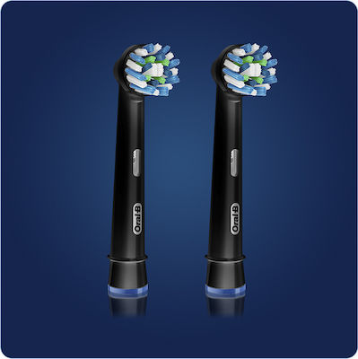 Oral-B Cross Action CleanMaximiser Electric Toothbrush Replacement Heads Black Edition Black 2pcs