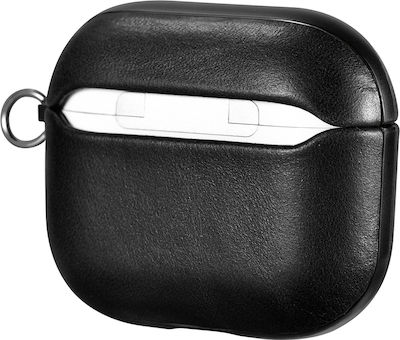 iCarer Crazy Horse Case Synthetic Leather in Black color for Apple AirPods 1 / AirPods 2