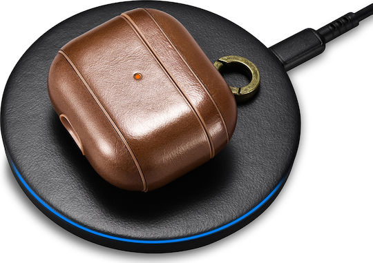iCarer Vintage Leather Case with Keychain Brown for Apple AirPods 3