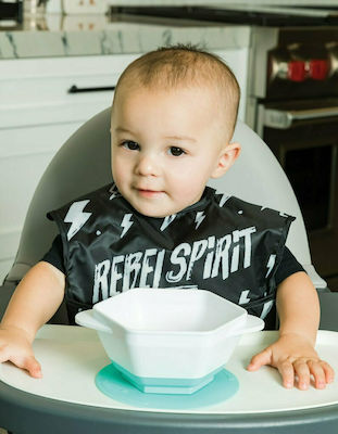 Tiny Twinkle Rebel Spirit Waterproof Bib Plastic with Hoop & Loop Fastener & Pocket Black