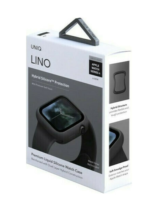 Uniq Lino Θήκη Σιλικόνης σε Μαύρο χρώμα για το Apple Watch 44mm