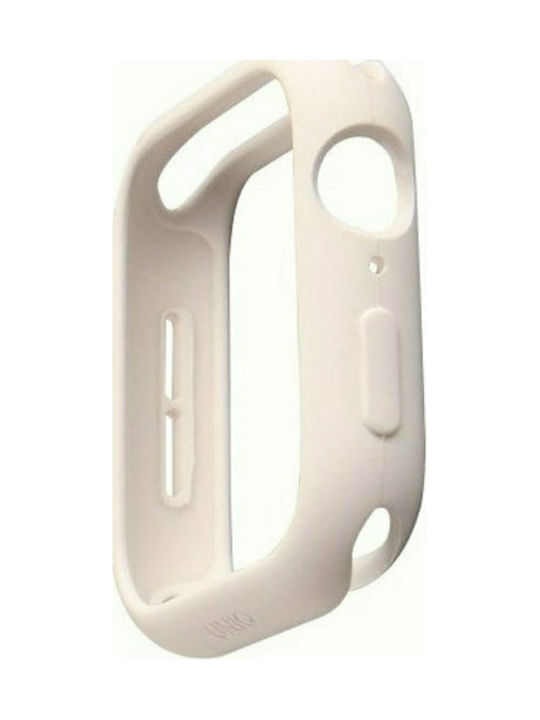 Uniq Lino Silicone Case in White color for Apple Watch 44mm