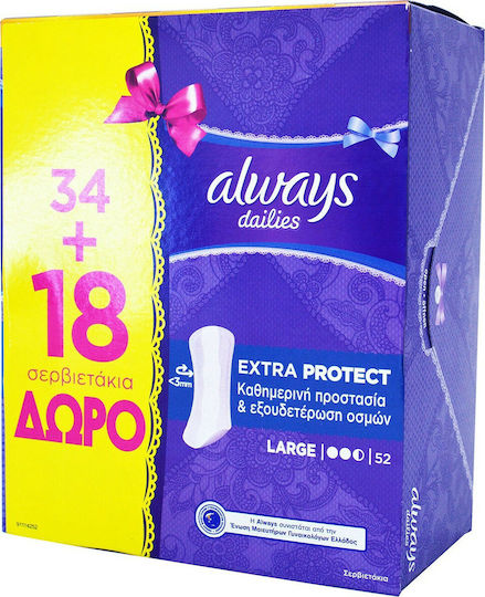 Always Dailies Extra Protect Large Panty Liners for Heavy Flow 2.5 Drops 16pcs & 18pcs
