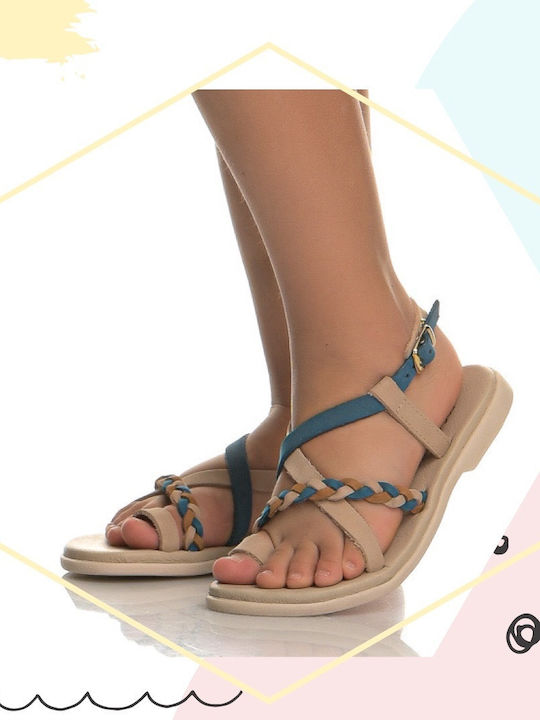 Bonito 8202 sandal μπεζ-μπλε