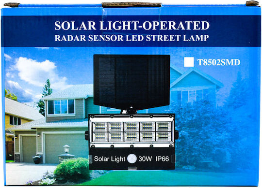 Factory Proiector Solar Etanș Lumini De Inundație Cu Led-uri 30W Alb Rece 5000K Cu Senzor De Mișcare IP66