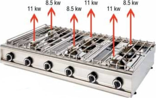 Vrettos Kallisti 6 Εστία Υγραερίου Εξαπλή 58.5kW 120x70x19cm