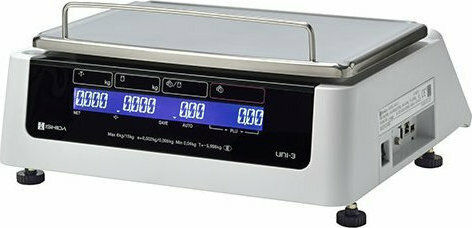 Ishida UNI 3 L1 Electronic Retail Scale with Column and Label Printing Capability with Weighing Capacity of 30kg and Division 10gr