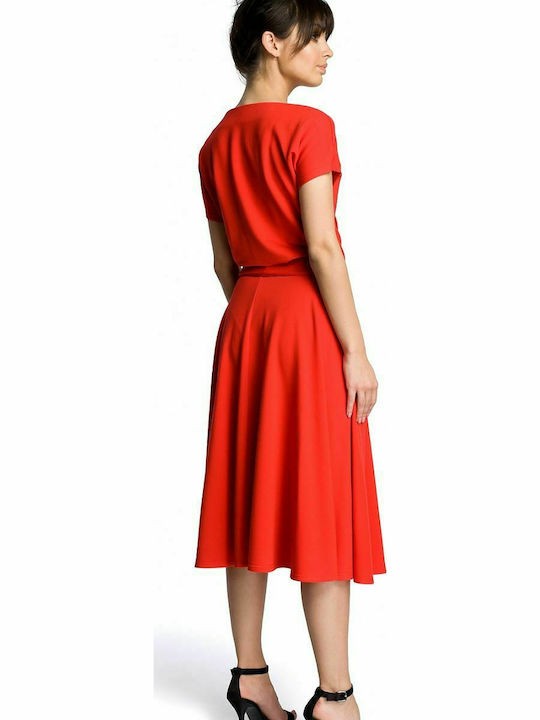 BeWear B067 Midi Kleid Rot