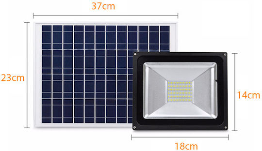 Factory Στεγανός Ηλιακός Προβολέας LED 20W Ψυχρό Λευκό 6000K με Τηλεχειριστήριο IP65
