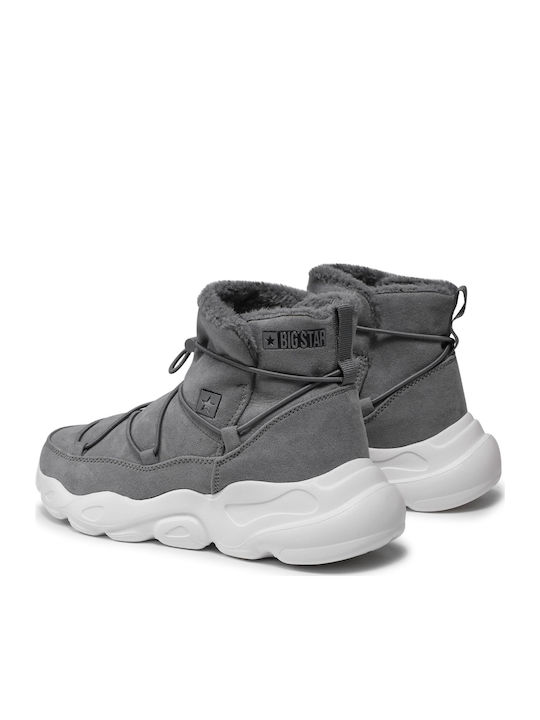 Shoes Suede Women's Ankle Boots Gray