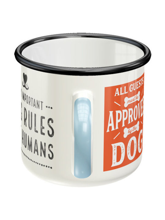 Nostalgic Art PfotenSchild - Dog Rules Becher Emaille Mehrfarbig 250ml