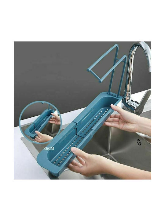Kitchen Sink Organizer Made of Blue Plastic 50x8.5x8.5cm