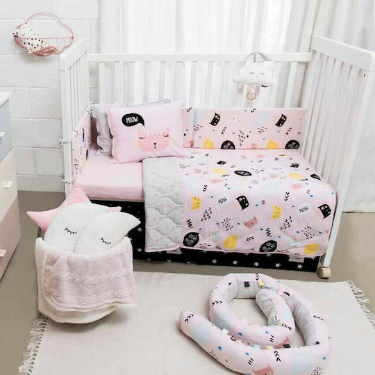 Minene Decke Wickeltücher für Kinderzimmer Kitten Baumwolle Rosa 85x115cm