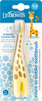 Dr. Brown's Καμηλοπάρδαλη Baby Toothbrush for 0m+ HG060 Yellow