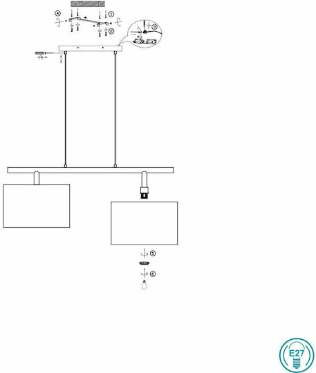 Trio Lighting Korba Ρυθμιζόμενο Κρεμαστό Φωτιστικό Μπεζ Ράγα με Ντουί E27 105x40x150εκ.