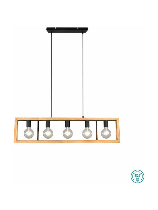 Trio Lighting Agra Pendant Chandelier Rail for 5 Bulbs E27 Beige