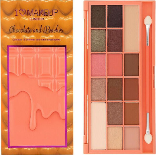 Revolution Beauty I Heart Chocolate Lidschattenpalette in fester Form Peaches 22gr