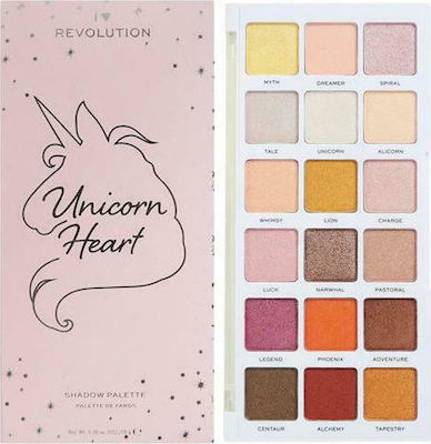 Revolution Beauty Unicorn Heart Παλέτα με Σκιές Ματιών σε Στερεή Μορφή Πολύχρωμη 18gr