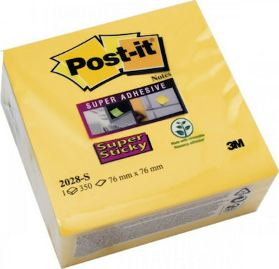 3M 2028S Post-it Notes Pad Cube 350 Sheets Yellow 7.6x7.6cm