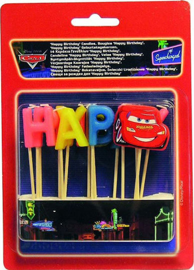 Procos Lumânări de ziua de naștere La mulți ani! Colorate 09825 Disney Κεράκια Cars Happy Birthday