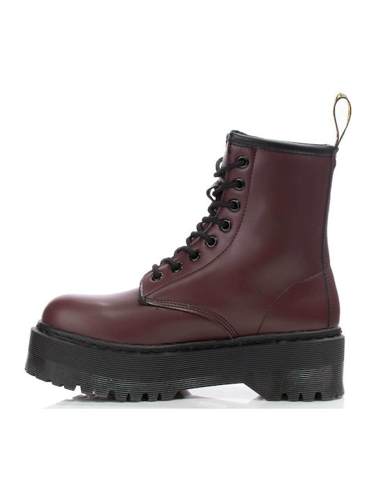 Women's Ankle Boots with Medium Heel Burgundy