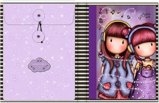 Santoro The Duet Kinder Schreibwarenset mit Radiergummi, Notizbuch, Mechanischer Bleistift und Lineal The Duet 5Stück
