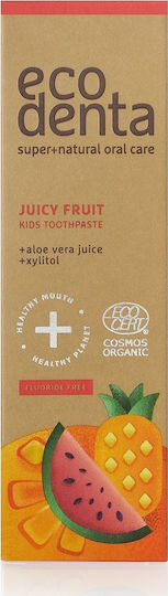 Ecodenta Cosmos Organic Juicy Fruit Children's Toothpaste with Bubblegum Flavor Fluoride-Free 75ml