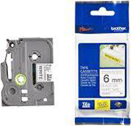 Brother Label Maker Tape 8m x 6mm in White Colour Compatible with Brother TZe/TZ