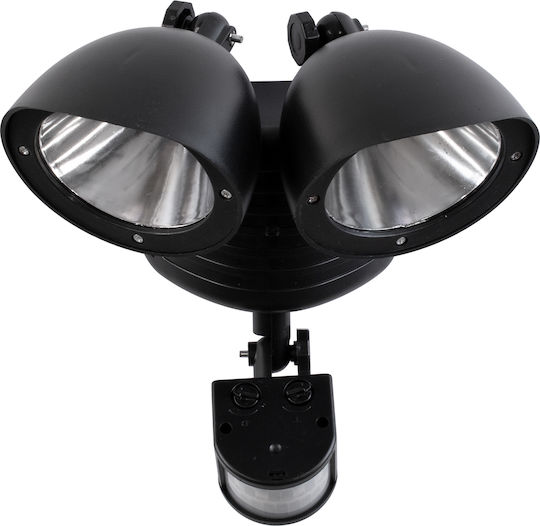 GloboStar Στεγανός Ηλιακός Προβολέας LED 10W Ψυχρό Λευκό 6000K με Αισθητήρα Κίνησης IP54