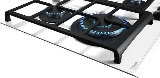 Teka Gas Cooktop Autonomous White Glass 60x51εκ. White Glass