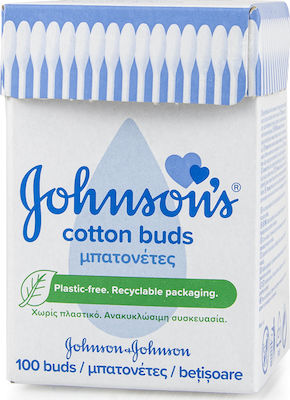 Johnson & Johnson Bastonase de bumbac în Ambalaje reciclabile 100buc