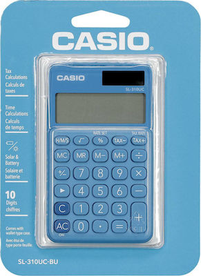 Casio Αριθμομηχανή Λογιστική Τσέπης SL-310UC 10 Ψηφίων σε Μπλε Χρώμα