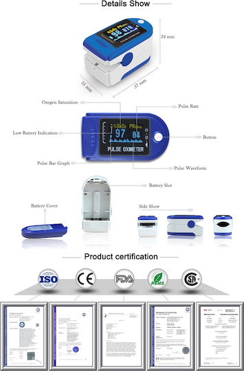 Contec CMS50D Oximetru de Puls Degetul Negru