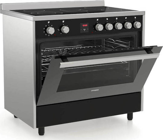 Hyundai Cooker 105lt with Ceramic Hobs W90cm. Inox
