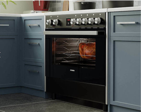 Hyundai Cooker 105lt with Ceramic Hobs W90cm. Inox