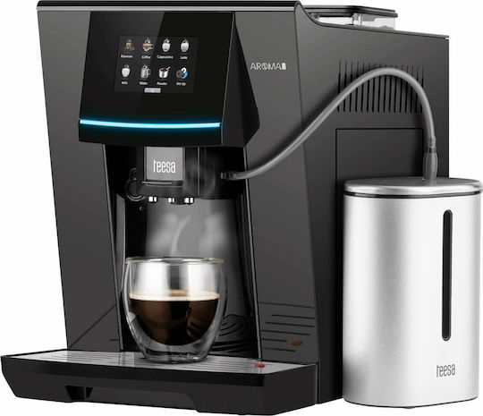 Teesa Aroma 800 Αυτόματη Μηχανή Espresso 1500W Πίεσης 19bar με Μύλο Άλεσης Μαύρη TSA4008