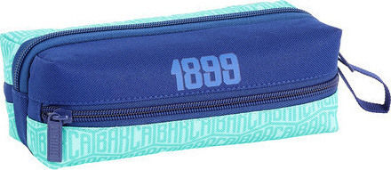 F.C. Barcelona Pencil Case Barrel with 2 Compartments Turquoise