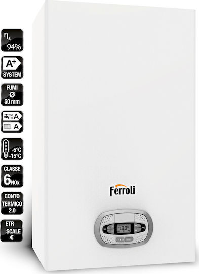Ferroli Bluehelix Tech RRT 34C Επιτοίχιος Λέβητας Συμπύκνωσης Αερίου με Καυστήρα 25795kcal/h