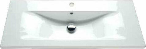 Drop Roma 100 Blat cu Lavoar & Oglindă Lac Lucios L100xW39xH80cm Alb