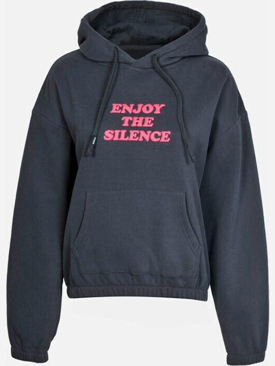 Cropped Women's Sweatshirt Hooded Gray