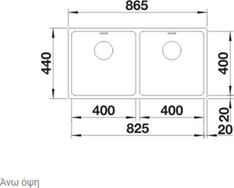 Blanco Andano 400/400-U Υποκαθήμενος Σατινέ 86.5x44cm Ασημί Blanco Andano 400/400-U Υποκαθήμενος Σατινέ 86.5x44cm Ασημί