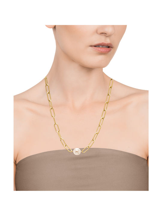 Viceroy Necklace from Gold Plated Steel with Pearls Chic Collection