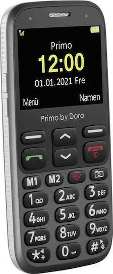 Doro Primo 368 Single SIM Κινητό με Μεγάλα Κουμπιά Graphite