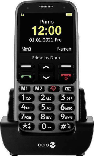 Doro Primo 368 Single SIM Κινητό με Μεγάλα Κουμπιά Graphite