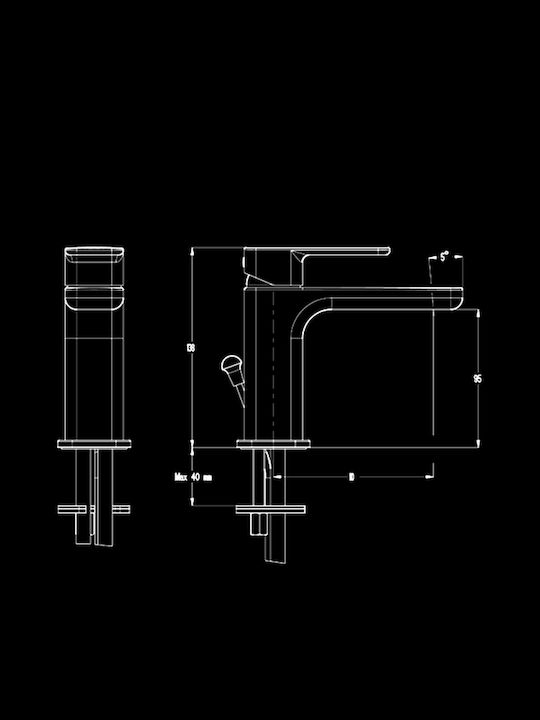 Eurorama Quadra Amestecare Robinet Chiuvetă Unelte pentru măcelari Gri