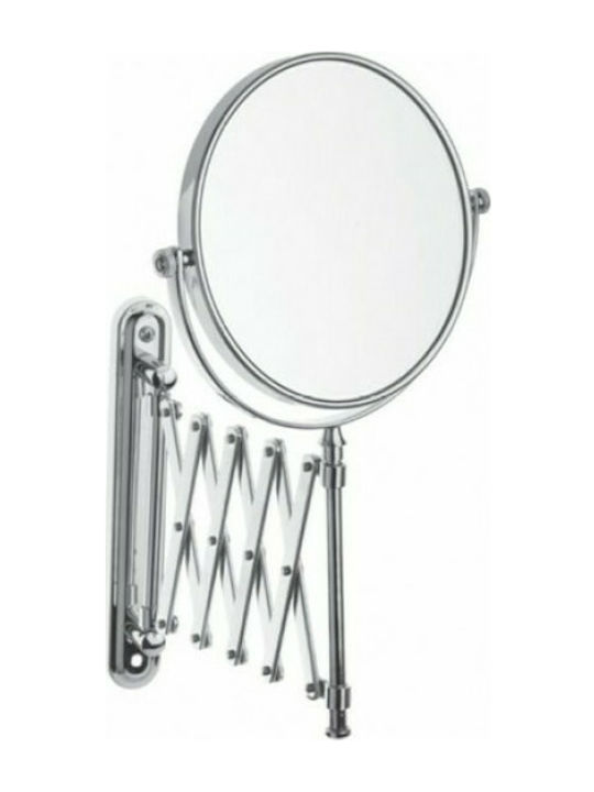 Karag ΗY-1006 HY-1006 Vergrößerung Runder Badezimmerspiegel aus Metall 18x18cm Silber